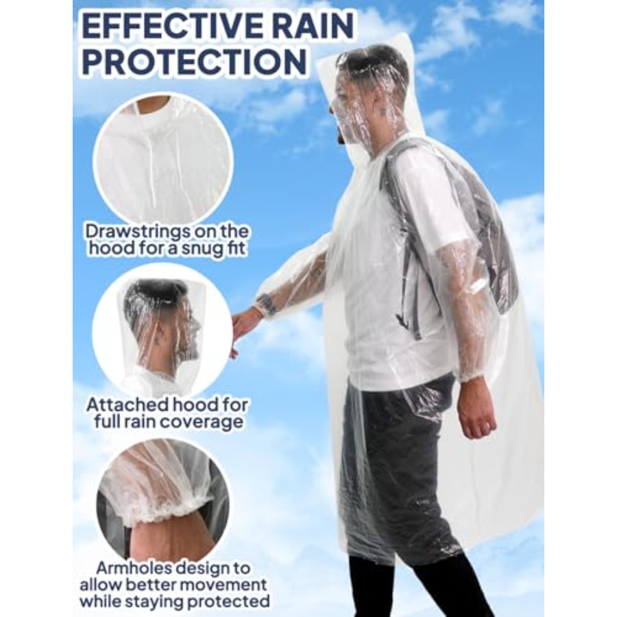 ANYOO Disposable Rain Poncho f - Emergency Poncho Rain recension och pris