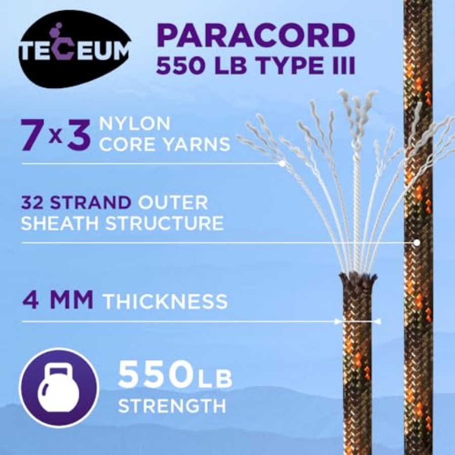 Reflective Paracord Rope 1000  - Para Cord 1000Ft recension och pris