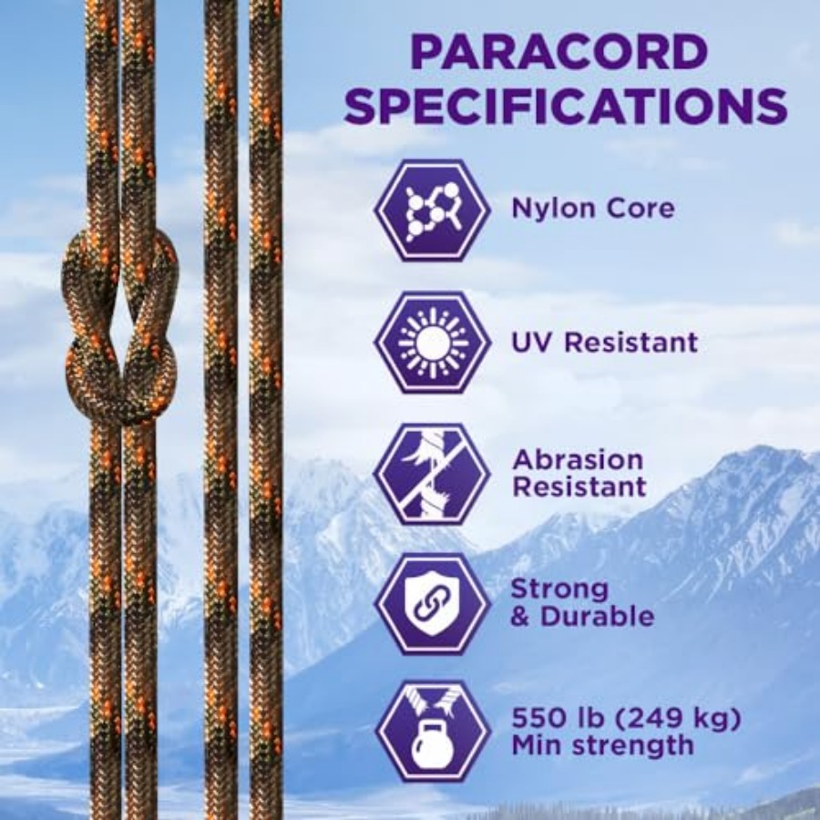 Reflective Paracord Rope 1000  - Para Cord 1000Ft recension och pris
