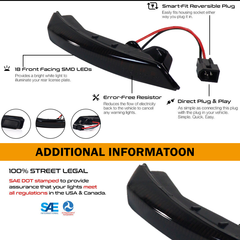 2x Dynamic Side Mirror Lamp Fo - Signal Panel Orange recension och pris
