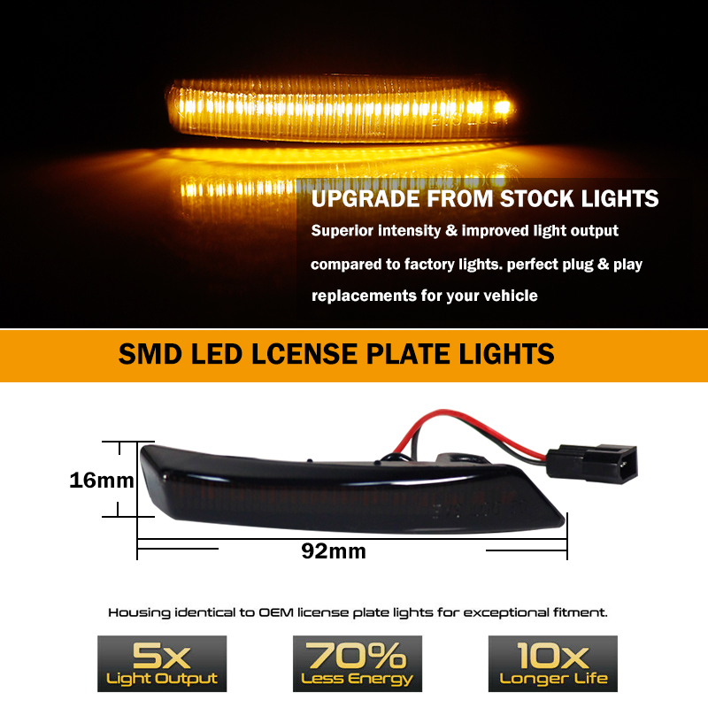 2x Dynamic Side Mirror Lamp Fo - Signal Panel Orange recension och pris