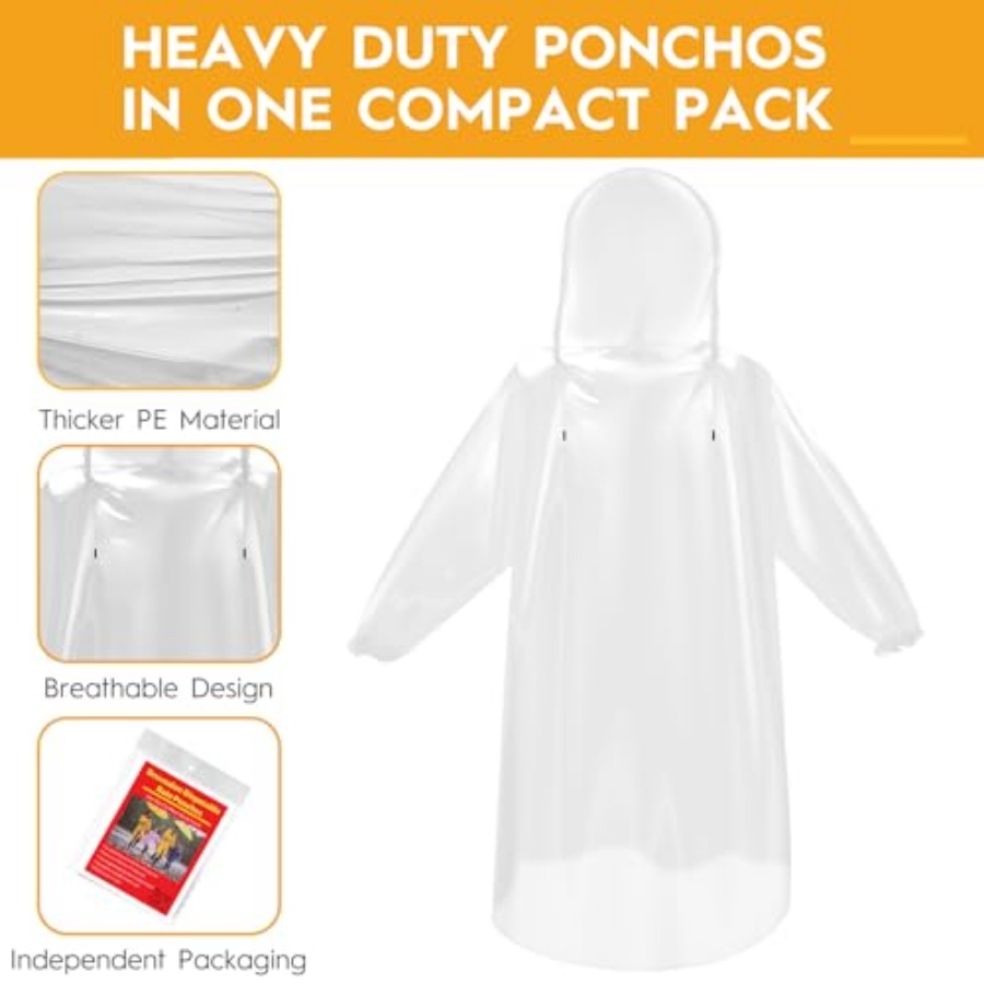 and and Disposable Rain Poncho - Emergency Poncho Rain recension och pris