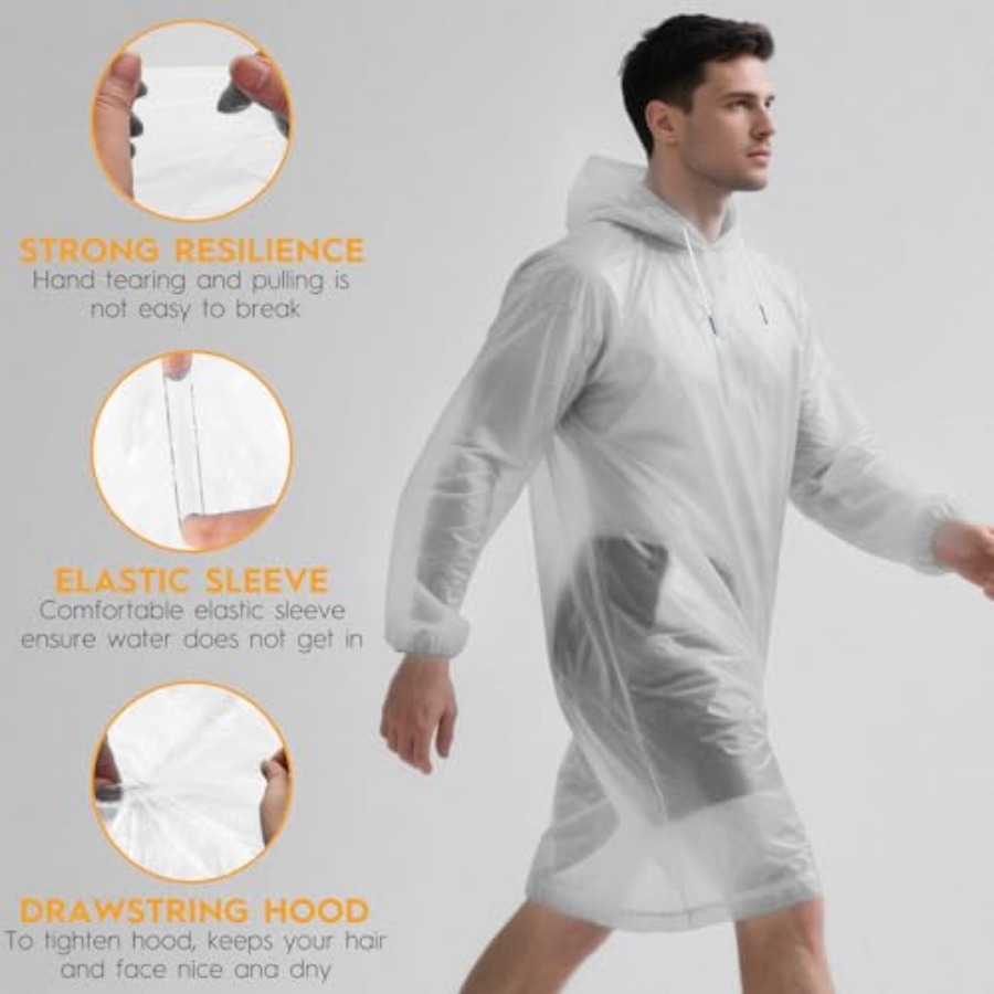 and and Disposable Rain Poncho - Emergency Poncho Rain recension och pris