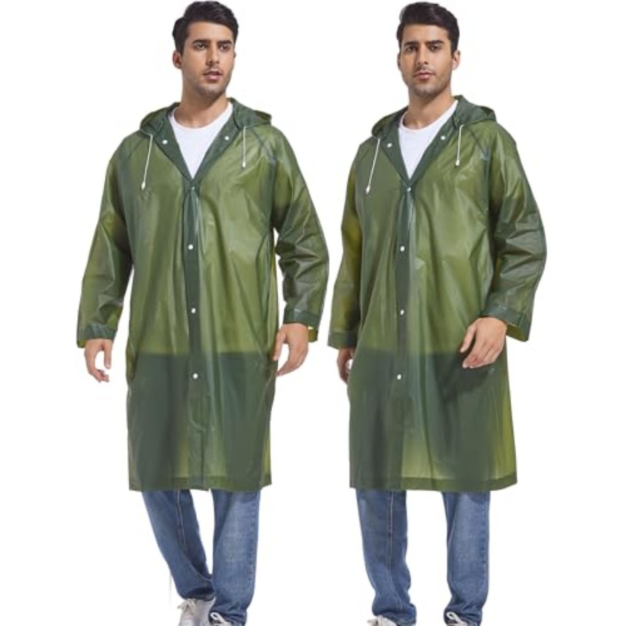 2-Pack Reusable Rain Ponchos f - Emergency Poncho Rain recension och pris