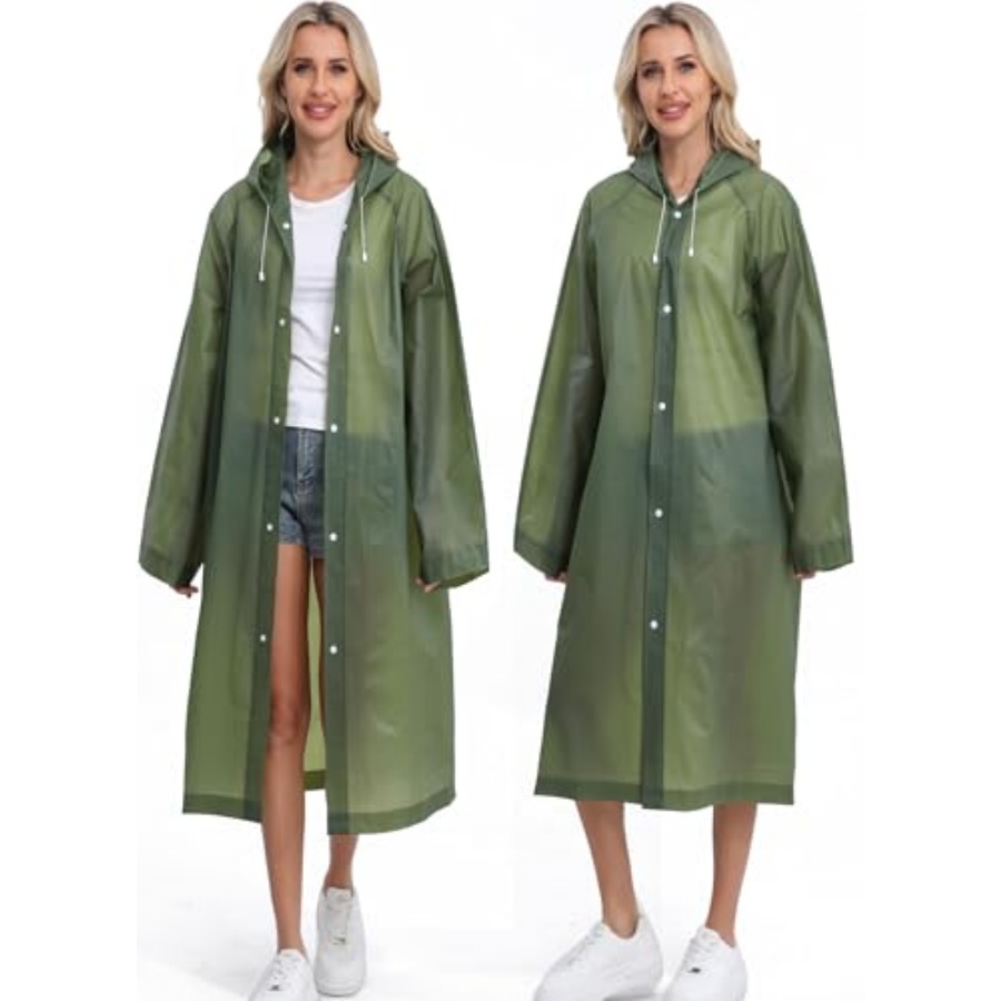 2-Pack Reusable Rain Ponchos f - Emergency Poncho Rain recension och pris