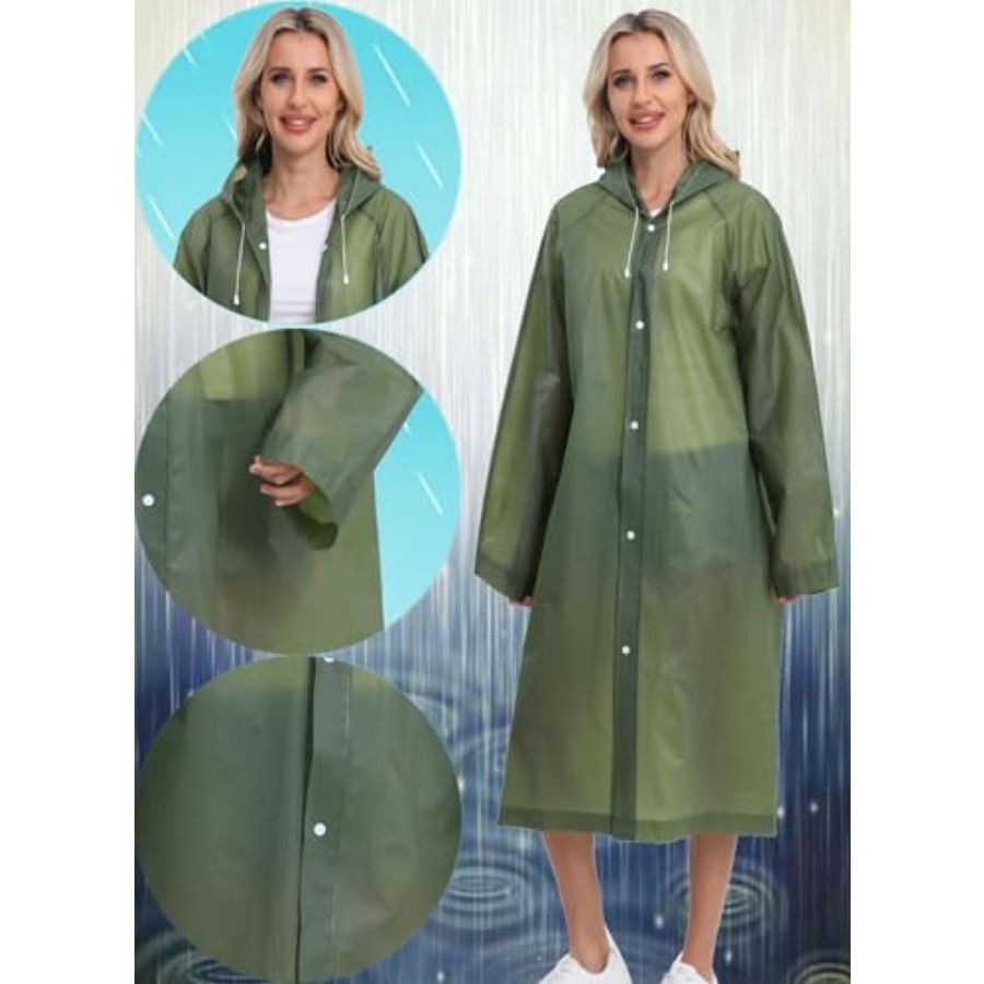 2-Pack Reusable Rain Ponchos f - Emergency Poncho Rain recension och pris